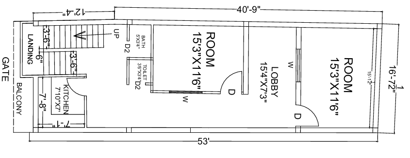 2BHK House Plans Design Ideas (Budget Friendly) | UA Map Studio Seohara, Bijnor