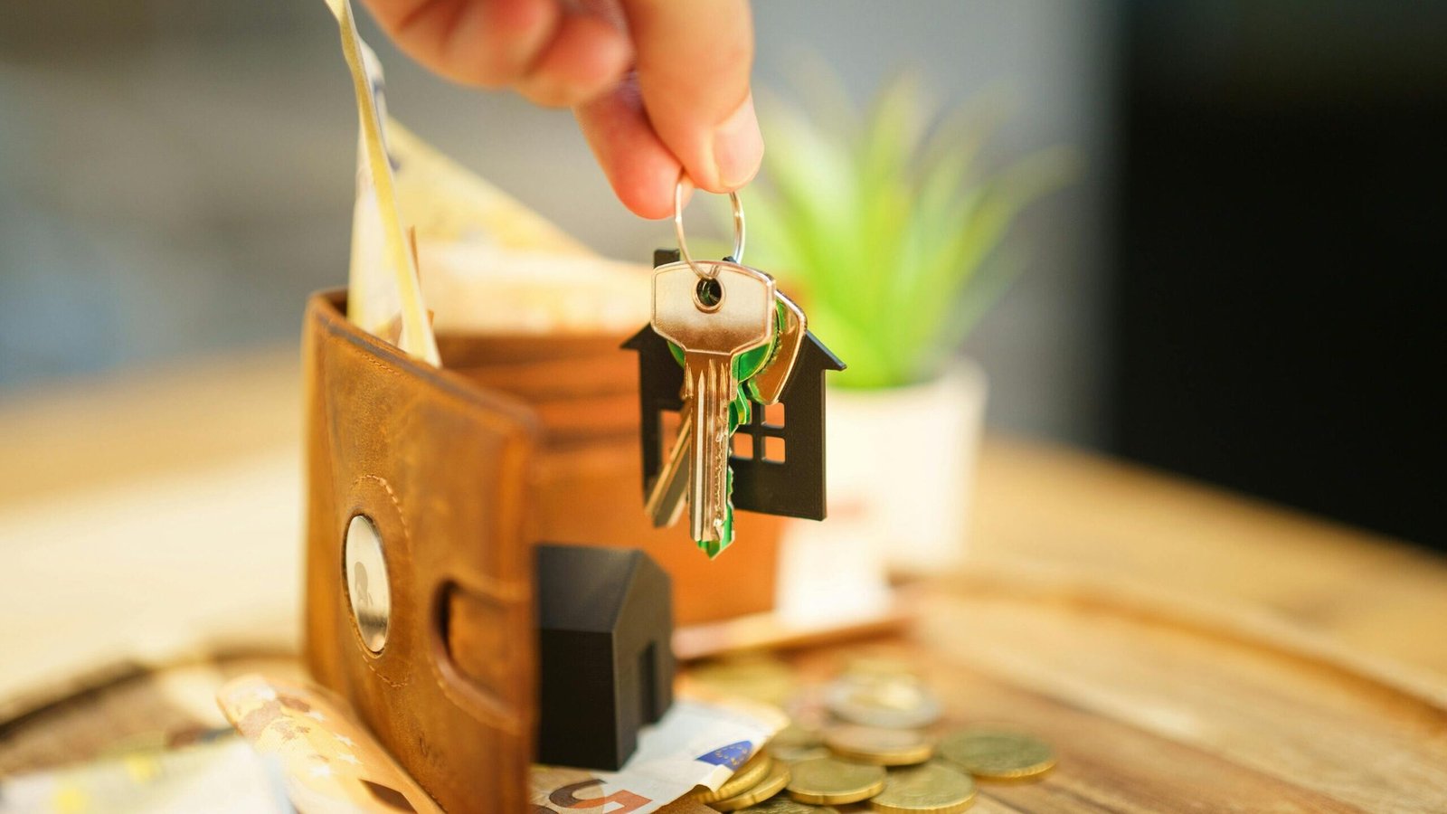 Financing Your Property Purchase in seohara district bijnor by UA Map Studio Seohara
Close-up of hand holding a house key with a wallet and coins, symbolizing real estate investment.